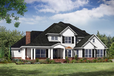 Rendering of house plan exterior by IPC Services
